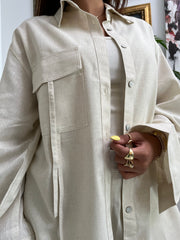 Linen Oversized Set - Beige