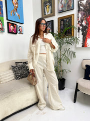 Linen Oversized Set - Beige