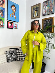 Linen Oversized Set - Pistachio