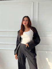 Linen Oversized Set - Black