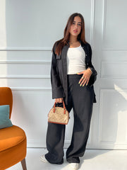 Linen Oversized Set - Black
