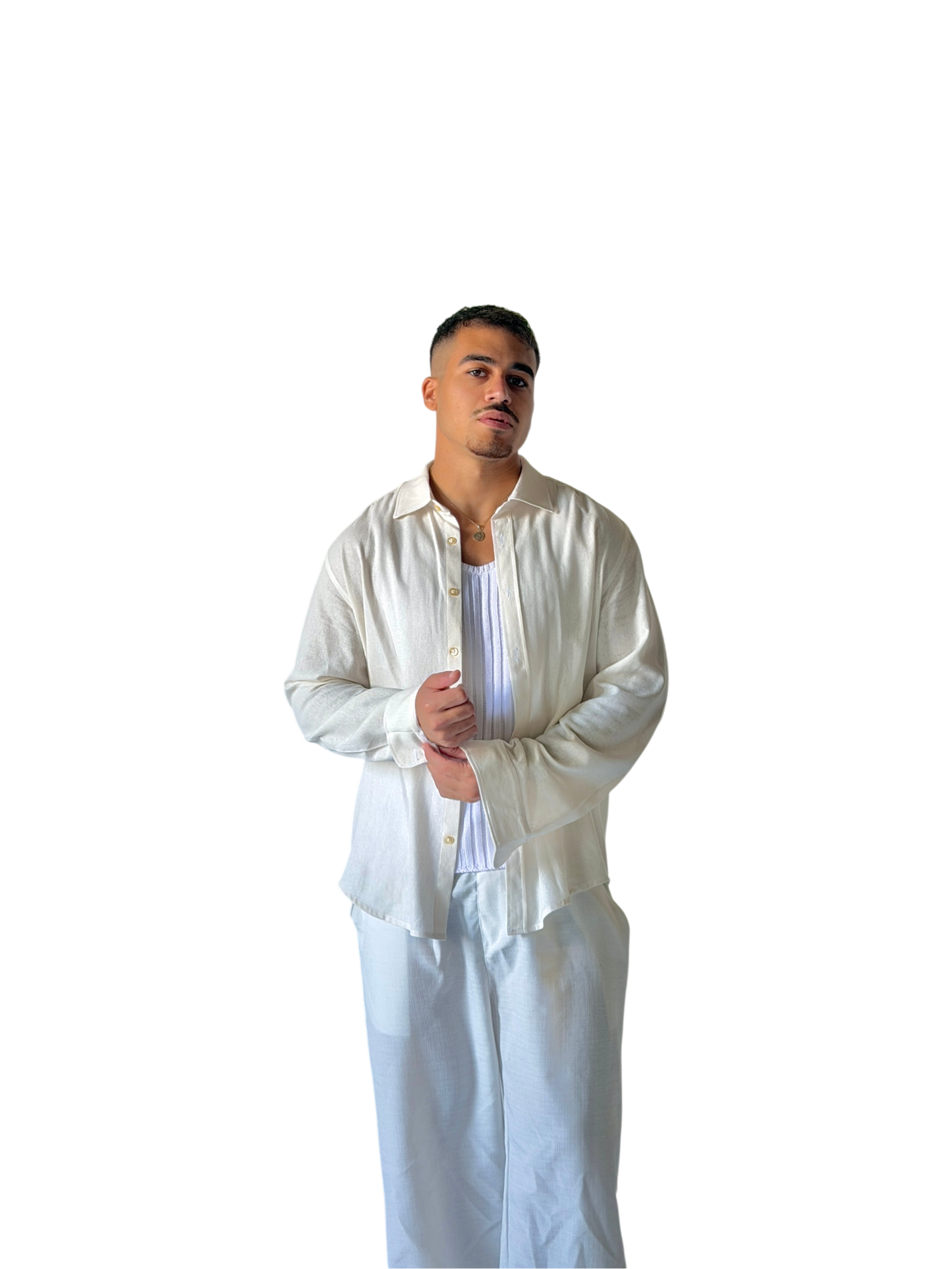 V-linen Shirt (Off White)