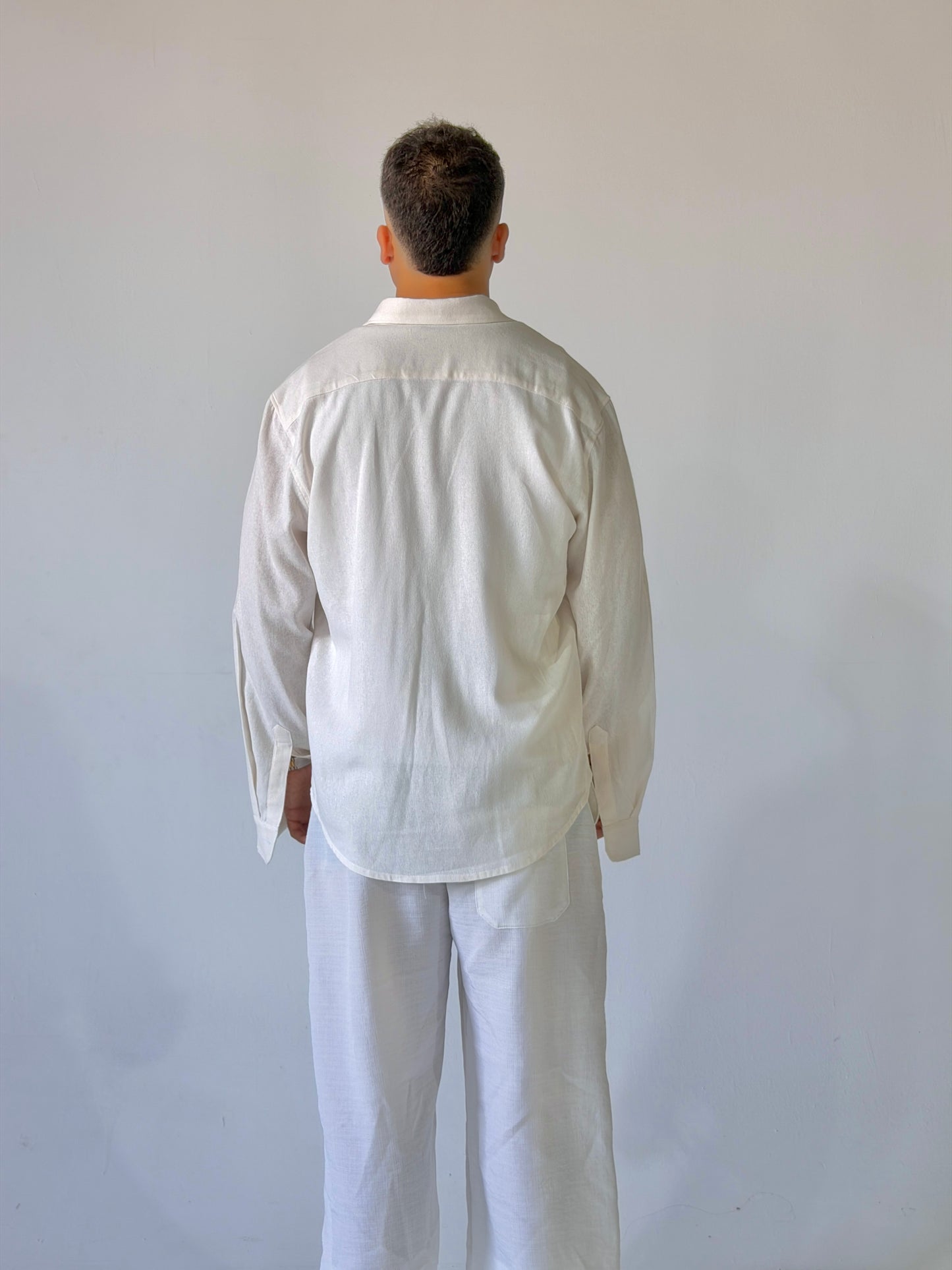 V-linen Shirt (Off White)