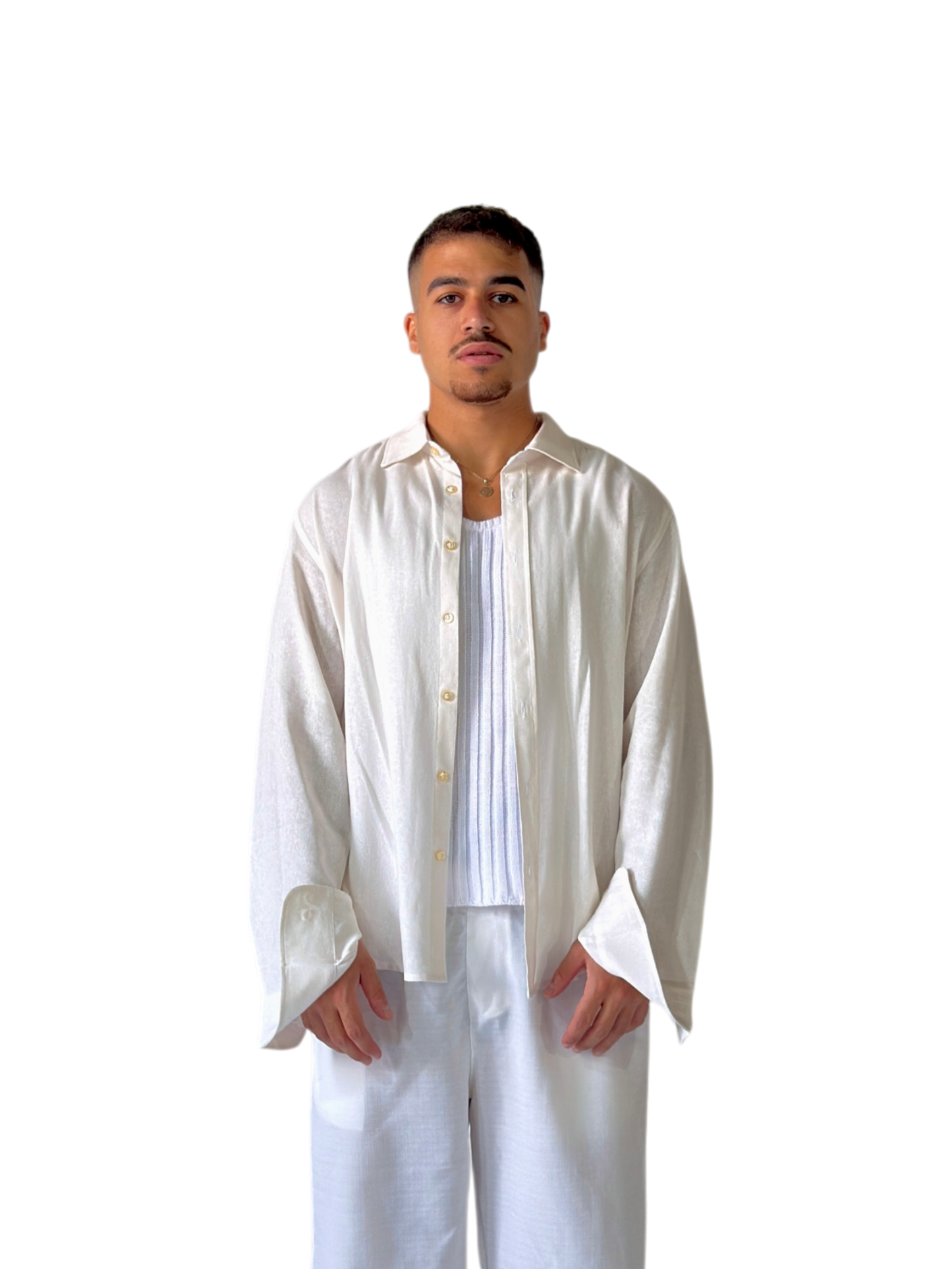 V-linen Shirt (Off White)