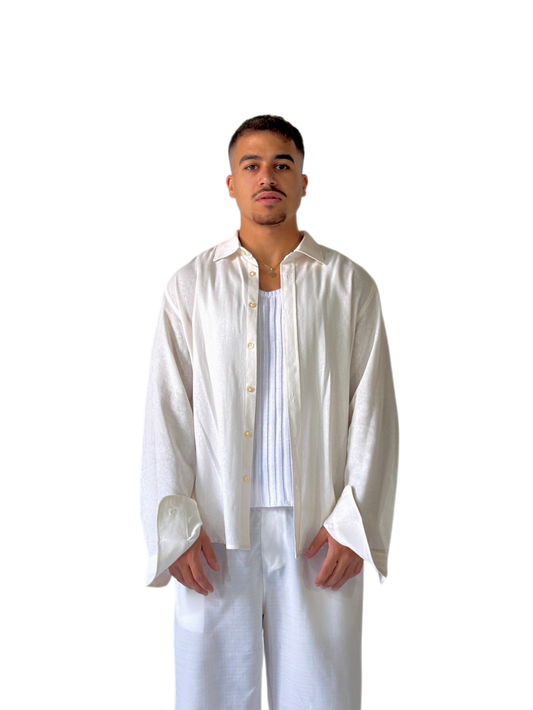V-linen Shirt (Off White)