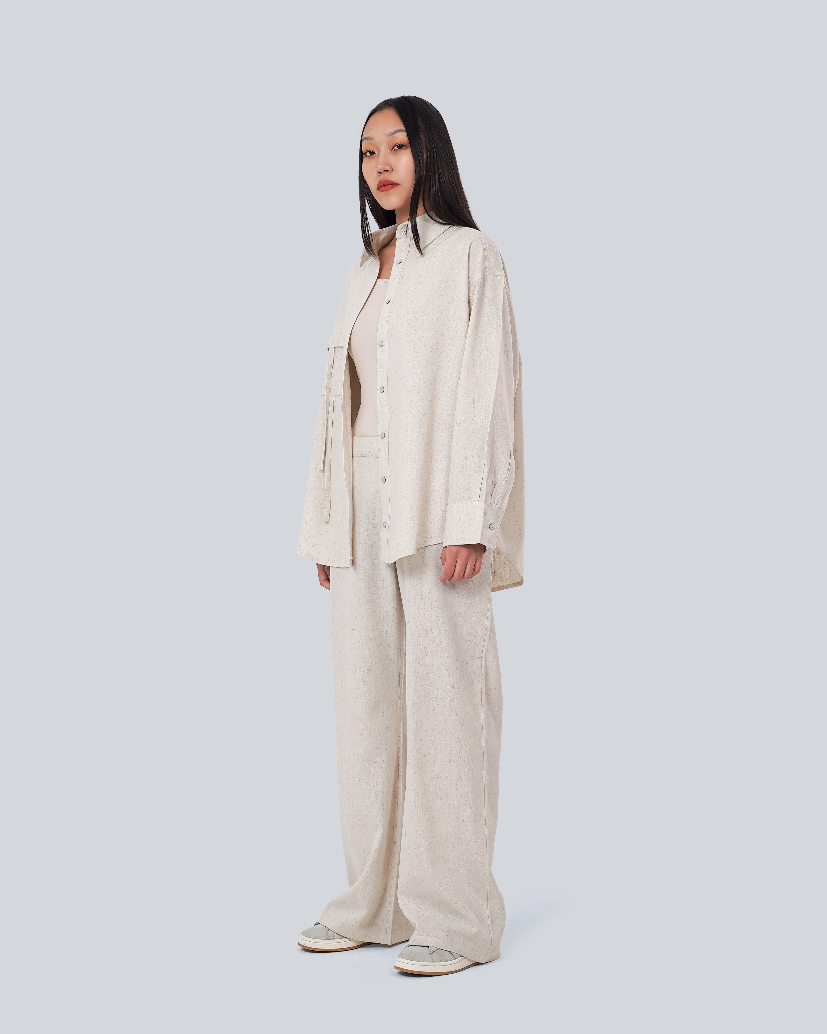 Linen Oversized Set - Beige