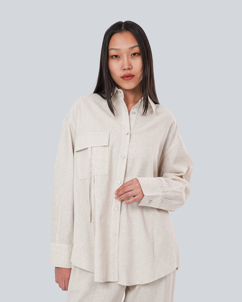 Linen Oversized Set - Beige
